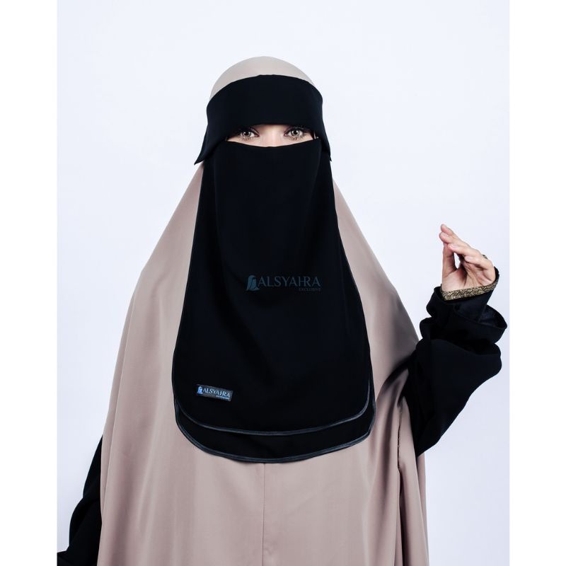 Niqab Poni Hijrah Sifon Jetblack Alsyahra Exclusive