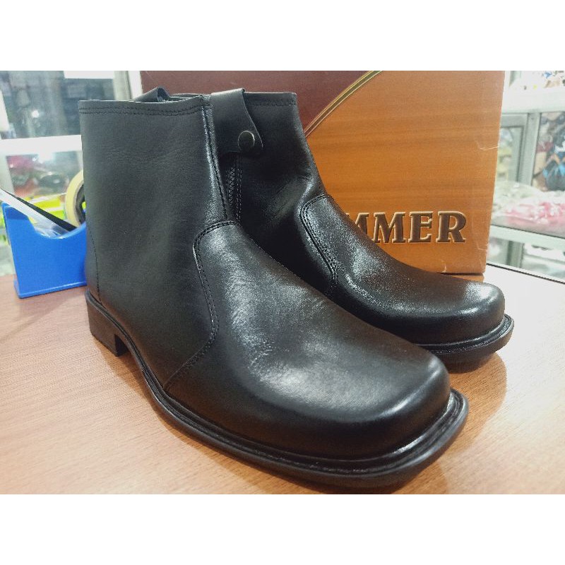 Sepatu Formal Pantofel Pria Semi Boot Kulit Asli Kantoran Grammer