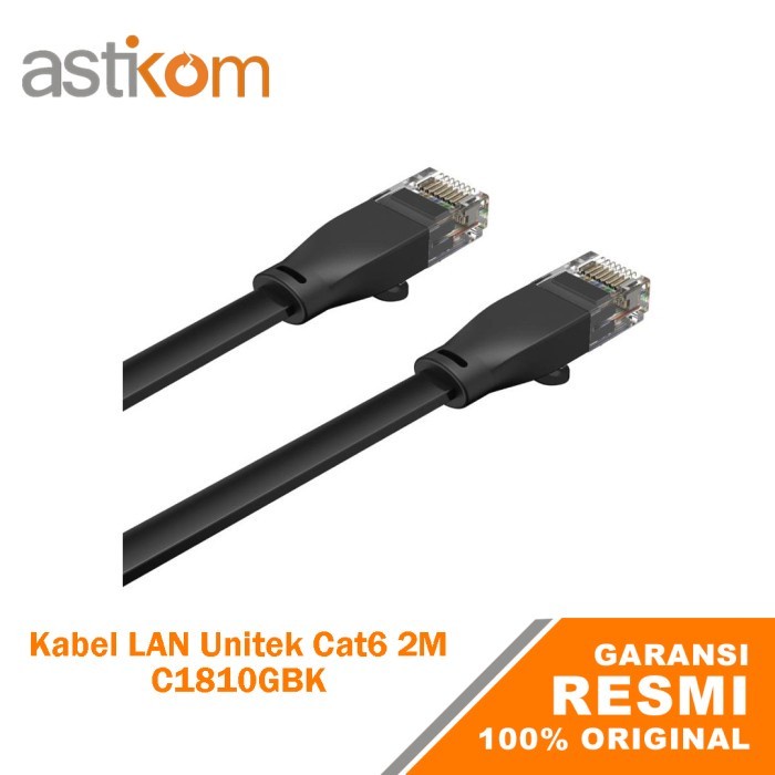 Kabel LAN Cat6 Cat 6 2M Unitek C1810GBK LAN 2 Meter Flat Cable