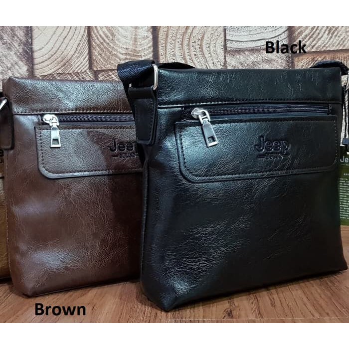 Promo Tas Selempang Pria Kantor Kecil Casual Import MONTBLANC MB 03 3566 Brown Murah IFC Q1R0