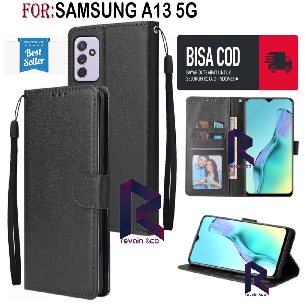 NEW SAMSUNG GALAXY A13 5G 2022 CASE FLIP WALLET LEATHER KULIT PREMIUM SARUNG BUKA TUTUP FLIP CASE SAMSUNG A13 5G