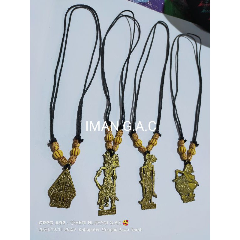 Kalung wayang, bima, semar, gatotkaca, serikandi , kalung fashion peria &amp; wanita