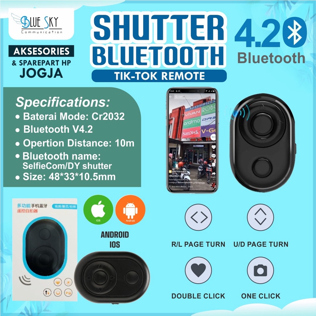 BLUETOOTH SHUTTER ABS 8 REMOTE WIRELESS HP