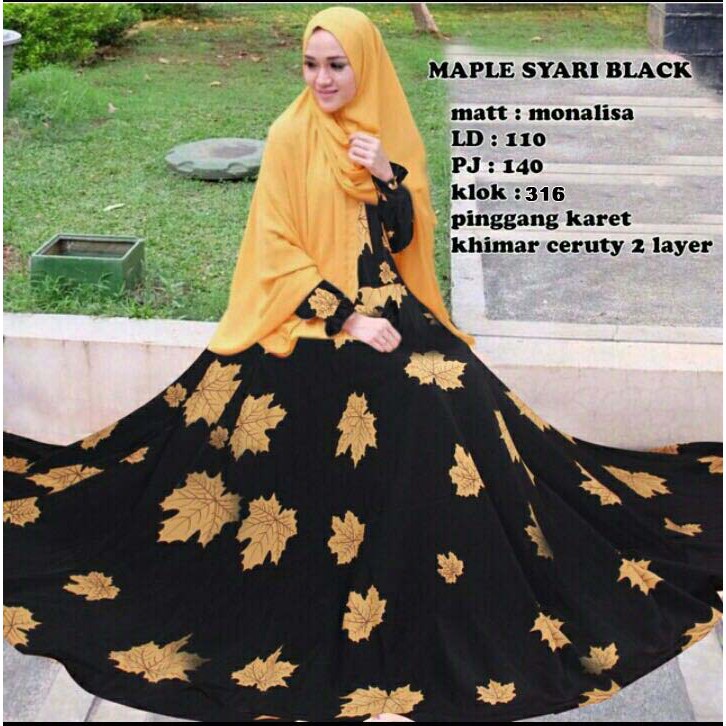 AB Agen Baju Official Shop - maple syari 2 in1 gamis syari muslim wanita