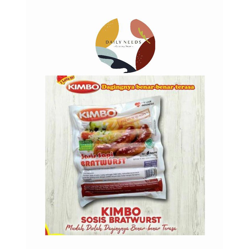 

Frozen Food - Kimbo Sosis Sapi Bratwurst Original / Keju Ukuran 14 cm