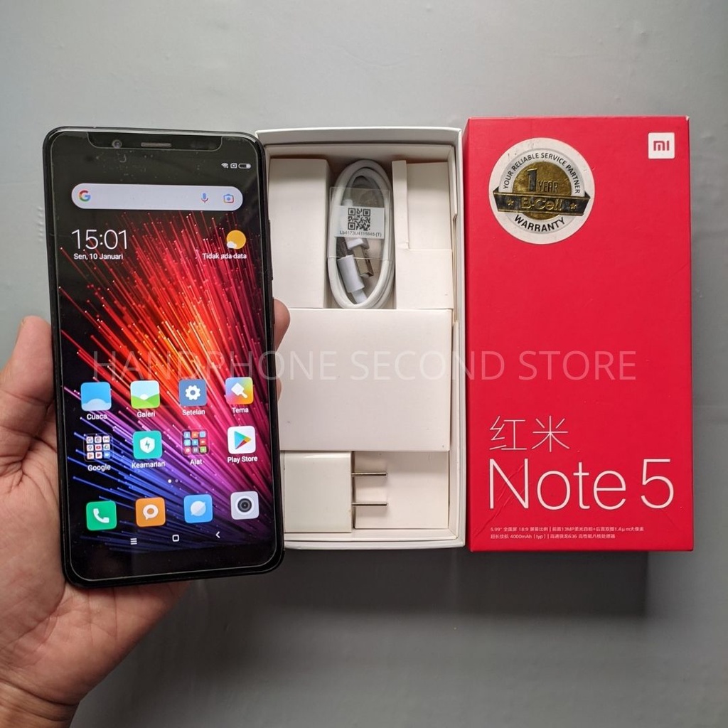 HP SECOND XIAOMI REDMI NOTE 5 / REDMI NOTE 5 PRO 4/64GB FULLSET NO HF SEKEN BEKAS MURAH-7