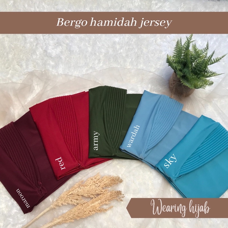 Bergo Hamidah Hijab Instan SPANDEK JERSEY UKURAN L