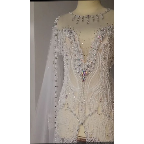 kebaya akad putih mewah full Payet jepang dan batu swarosky