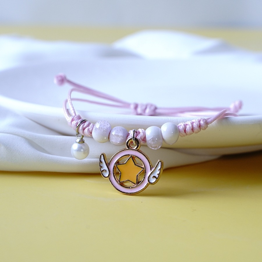 [Big Sale]1 Pcs Gelang Wanita Korea Gelang Couple Sahabat Manik Tali  Braided Bracelet/Friendship Adjustable Fashion Aksesoris-Sailormoon