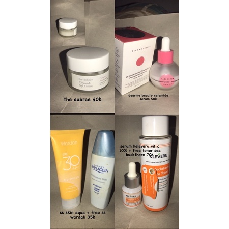 preloved skincare kleveru, the aubree,skin aqua,wardah,dearmebeauty,