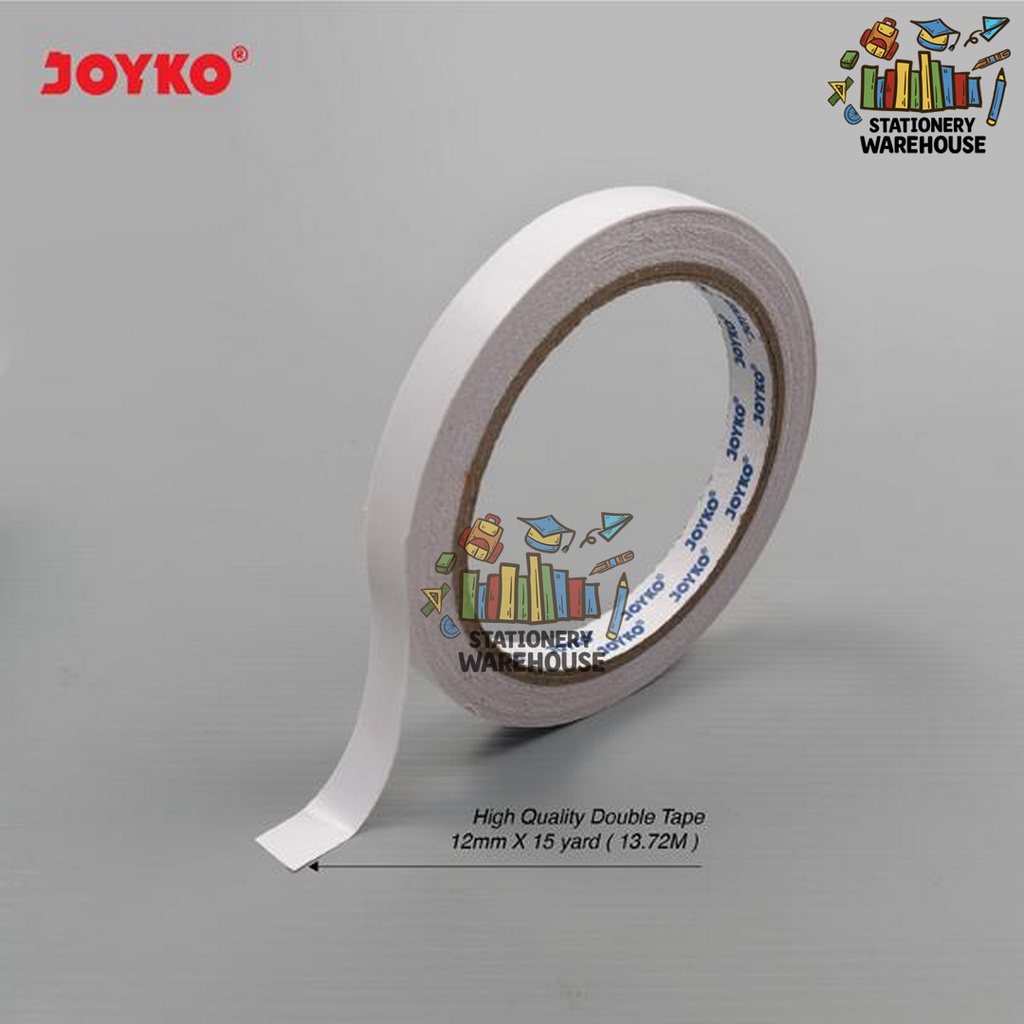 

Double Tape Double Sided Tape Perekat 2 Sisi Joyko 12 mm x 15 yard / 12mm x 15 Yard