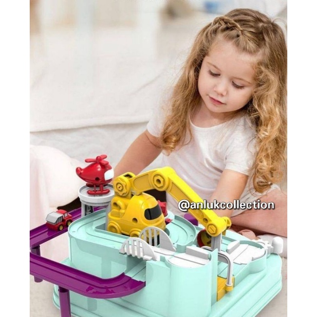 engineering truck/train car adventures game konsol mini mainan edukasi