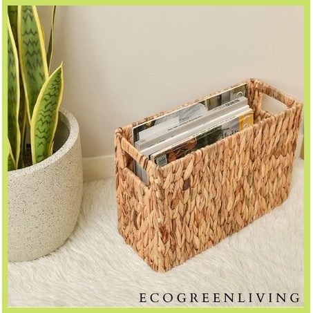 NEW - Keranjang anyaman Magazine Holder, Rectangle Magazine Wicker Basket / Tempat Buku majalah