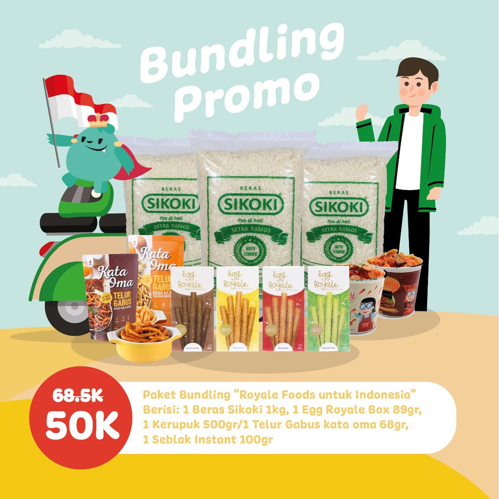 Promo Paket Sembako Untuk Ojol Bersama Royale Foods Beras Makanan Instant Sembako Snack Cemilan