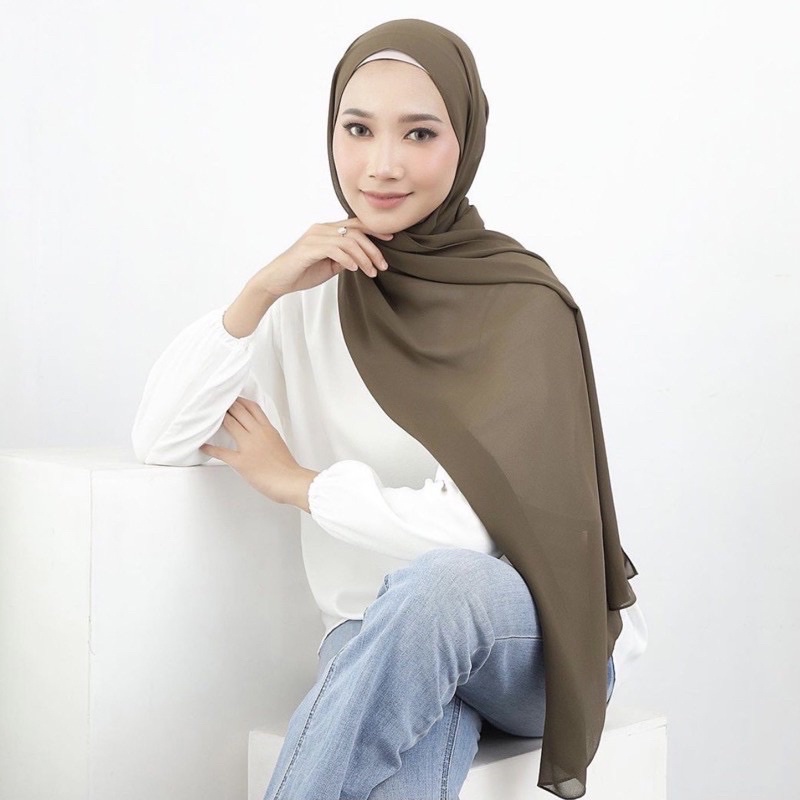 ALGHANI - PASHMINA BASIC POLOS SHAWL CERUTY BABYDOLL