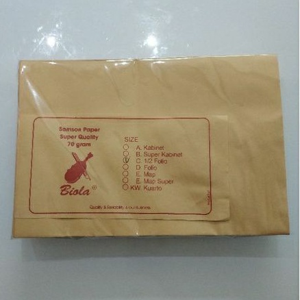 Jual Amplop Coklat 1/2 Folio Merk Biola Kertas Samson / Cokelat Brown ...