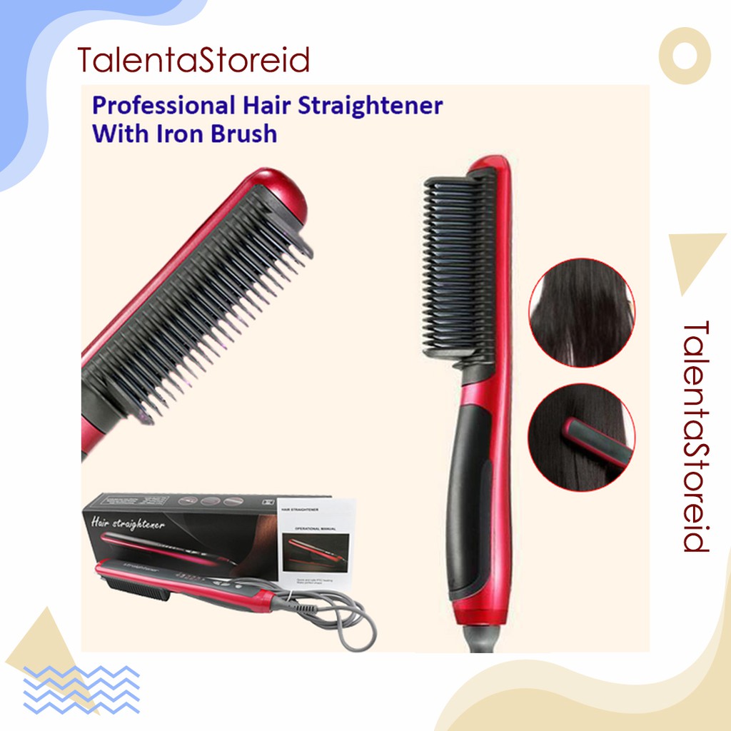 Catok 2in1 Fast Hair Straightener &amp; Curly Catok Sisir Pelurus dan Keriting Rambut dengan Temperatur Suhu