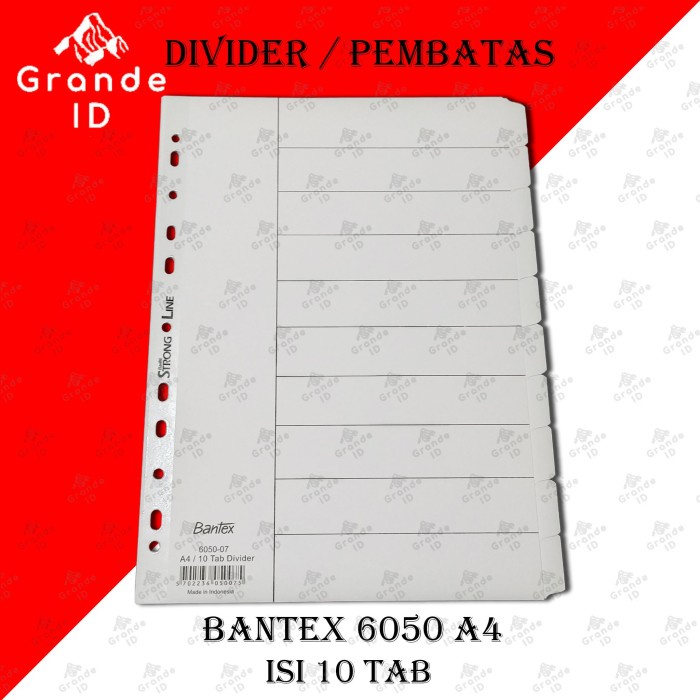 

Gaya Divider Bantex 6050 A4 Isi 10 Tab Index Pembatas File Limited