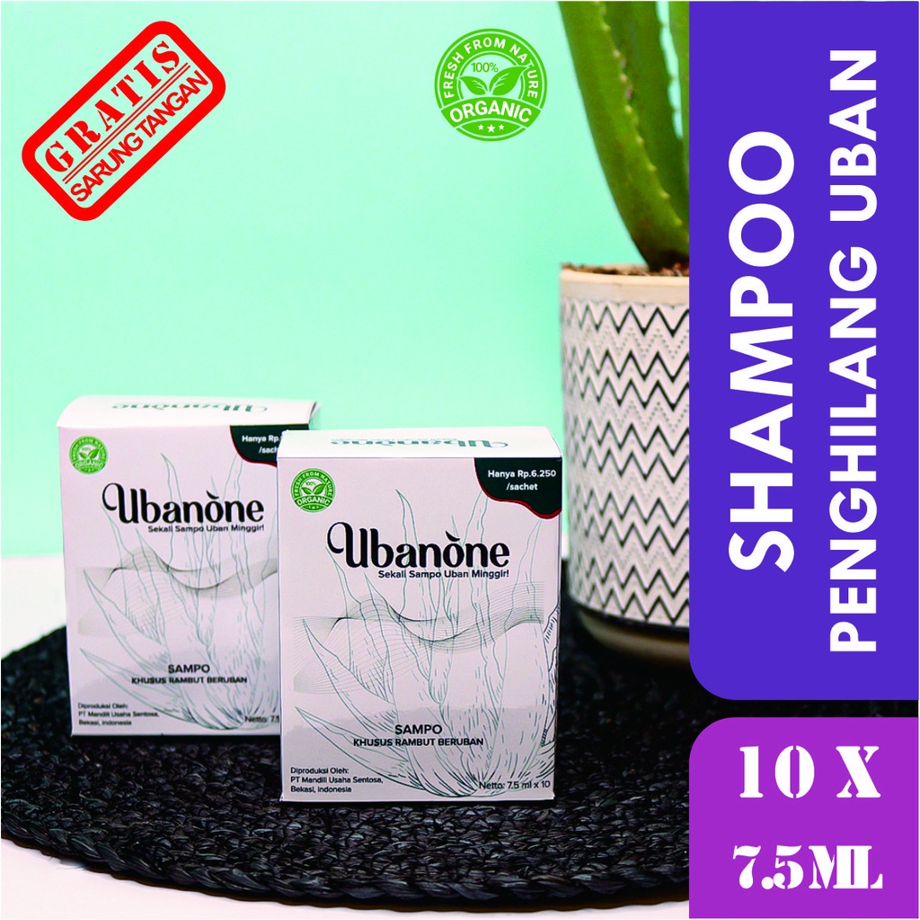 Ubanone Shampo Penghilang Uban dan Penghitam Rambut [1 Box / 10 sachet]
