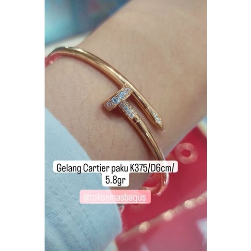 Gelang oval cartiiir paku emas asli K375