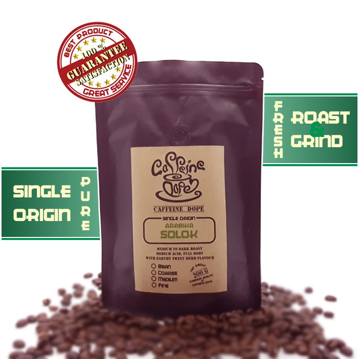 

Kopi Arabika Solok 200 Gr Single Origin - Bean/Biji & Ground/Bubuk