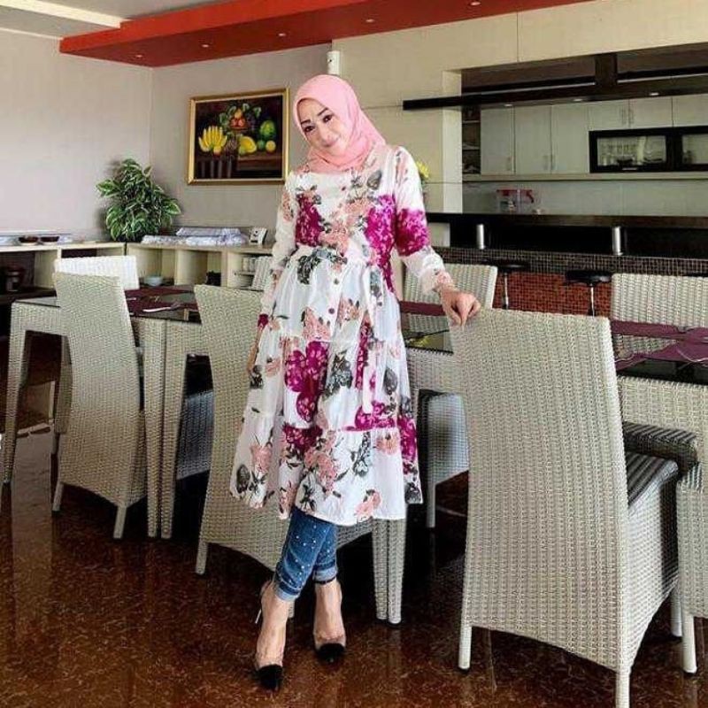 Mora long tunik atasan wanita pakaian wanita fashion muslim