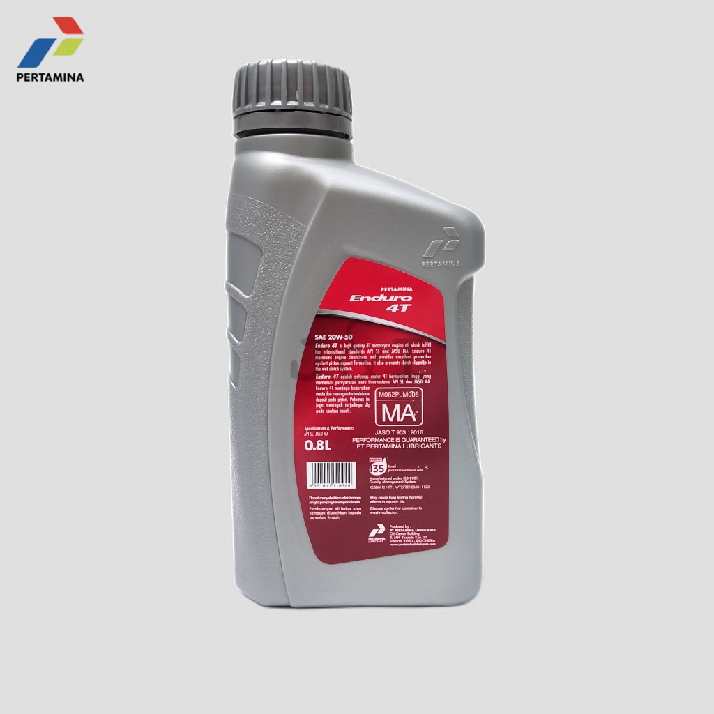 Oli Pertamina Enduro 4T 20W-50 API SL JASO MA 0,8 Liter