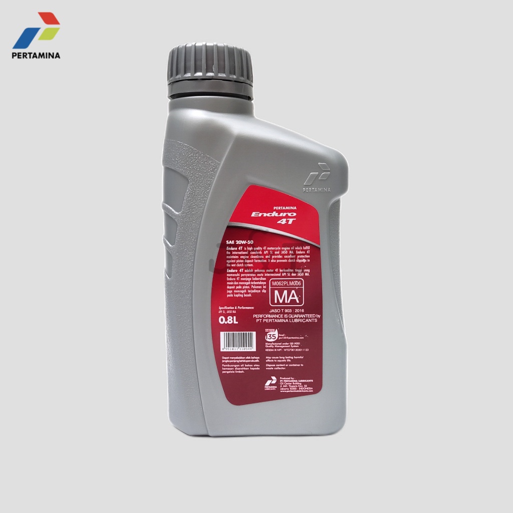 Oli Pertamina Enduro 4T 20W-50 API SL JASO MA 0,8 Liter