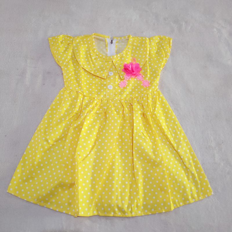 Dress anak 1 2 tahun baju anak cewek perempuan motif polka ( dress aprilia polka )