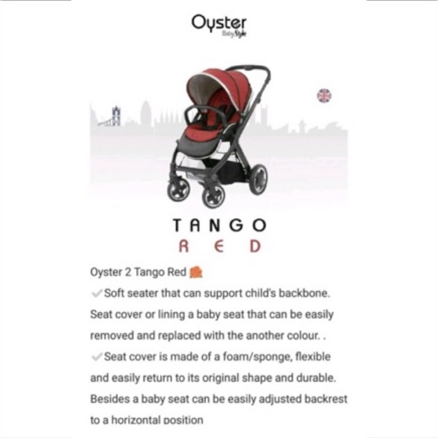 PRELOVED STROLLER OYSTER 2 - Red Tango