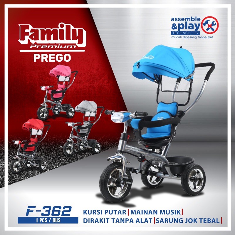 Stroller Sepeda Roda Tiga Family F-362 Prego