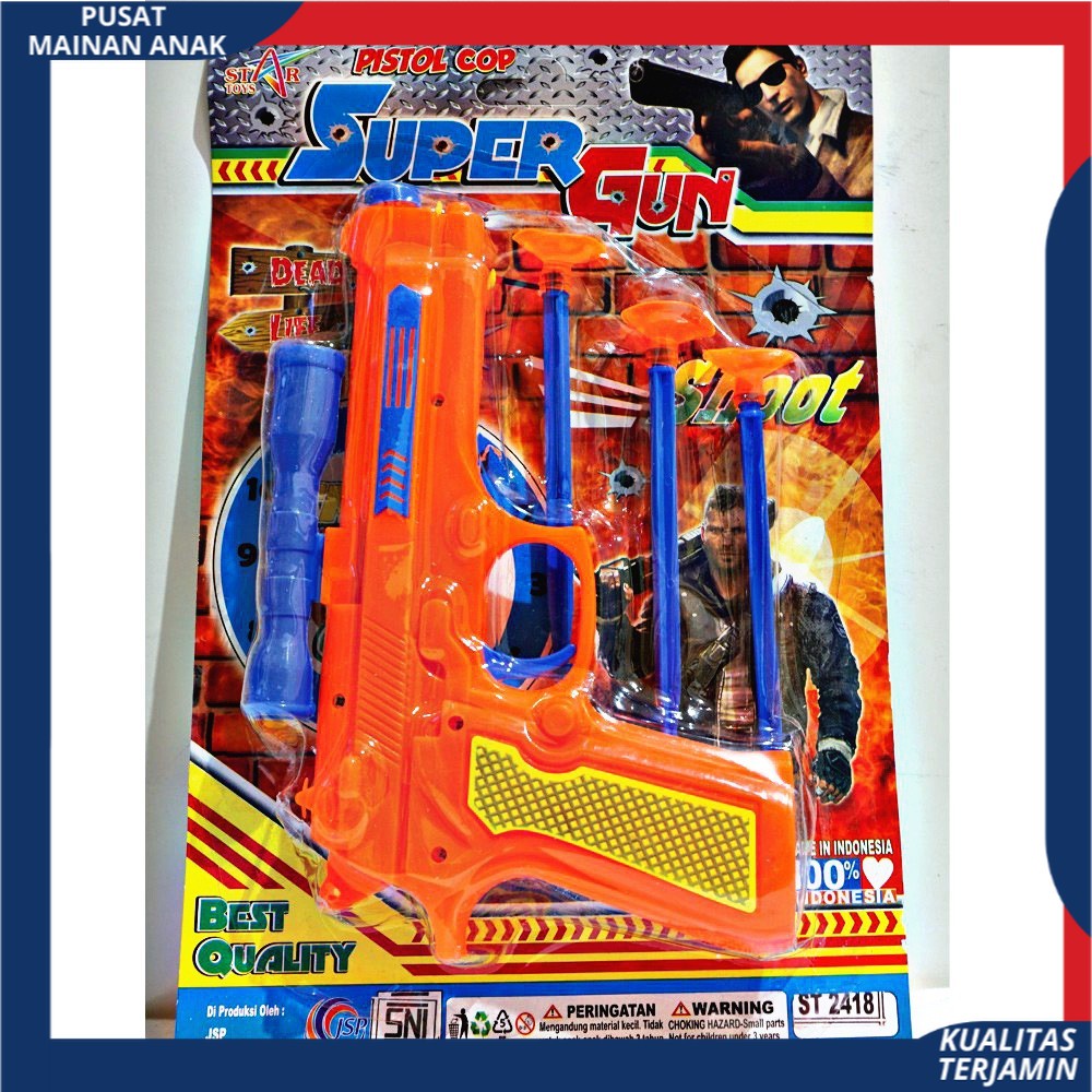 (BISA COD) PROMO Mainan Anak Laki Laki Tembak Tembakan Pistol Ketapel Super Gun Set Edukasi Anak new