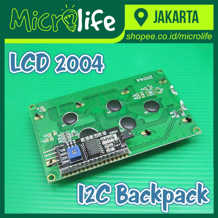 Green LCD Display 2004 20x4 20 x 4 Module With I2C Backpack