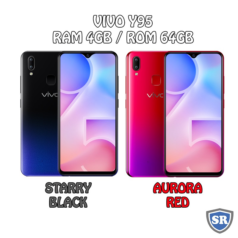 Vivo Y95 4/64 - 4GB 64GB - Black / Red - Baru BNIB - Resmi