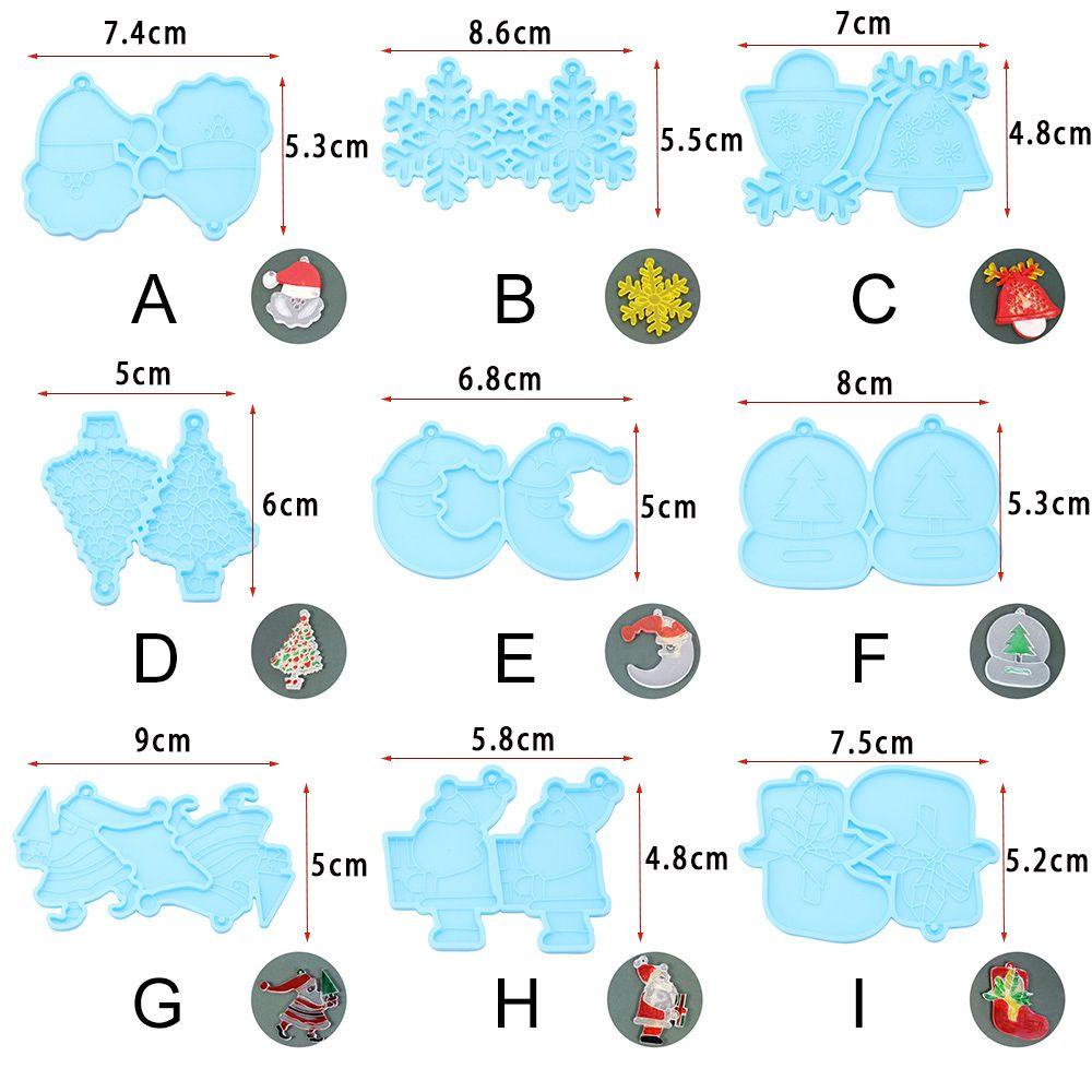 Preva Anting Cetakan Resin DIY Menjuntai UV Epoxy Elk Santa Claus Snowflake Resin Silicone Mold