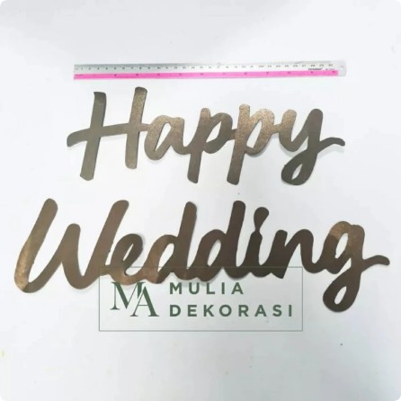 Tulisan Dekorasi Backdrop Happy Wedding Engagement Birthday Karton