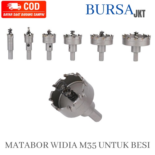 MATA BOR WIDIA HOLESAW TUNGSTEN M35 TCT UNTUK BESI UKURAN 14MM - 80MM