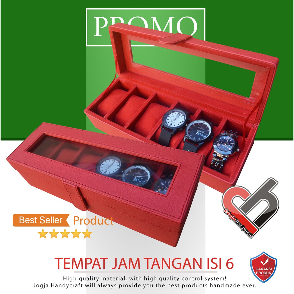 Box Tempat Jam Tangan Isi 6 – Kotak Penyimpanan Jam Kulit Elegan - Watch Box Organizer