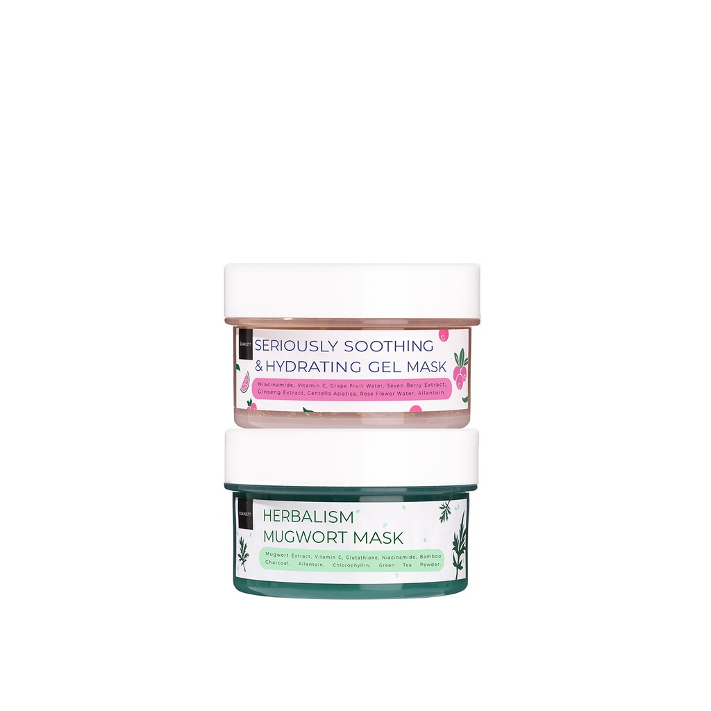 READY Scarlett Whitening Mask Herbalism Mugwort Mask | Seriously Soothing &amp; Hydrating Gel Mask masker wajah
