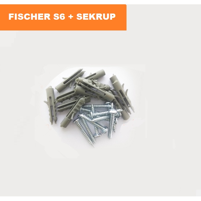 Fisher S6 Sekrup Baut Dinding Tembok Tutup Skrup Fiser Gypsum Fischer