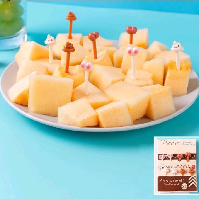 Garpu Tusuk Isi 8 Tusukan Buah Bento Makanan Garpu Buah Cake Dessert Fruit Fork Pick Set Garpu Buah Bentuk Lucu