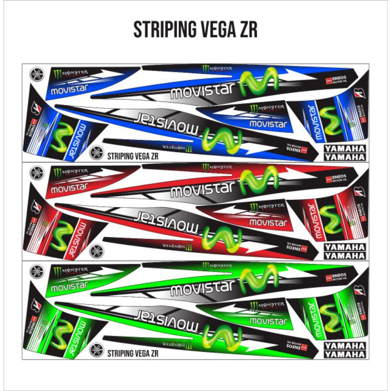 STIKER MOTOR VEGA ZR / RR - Sticker Variasi STRIPING LIST MOTOR YAMAHA VEGA ZR / RR Desain Movistar