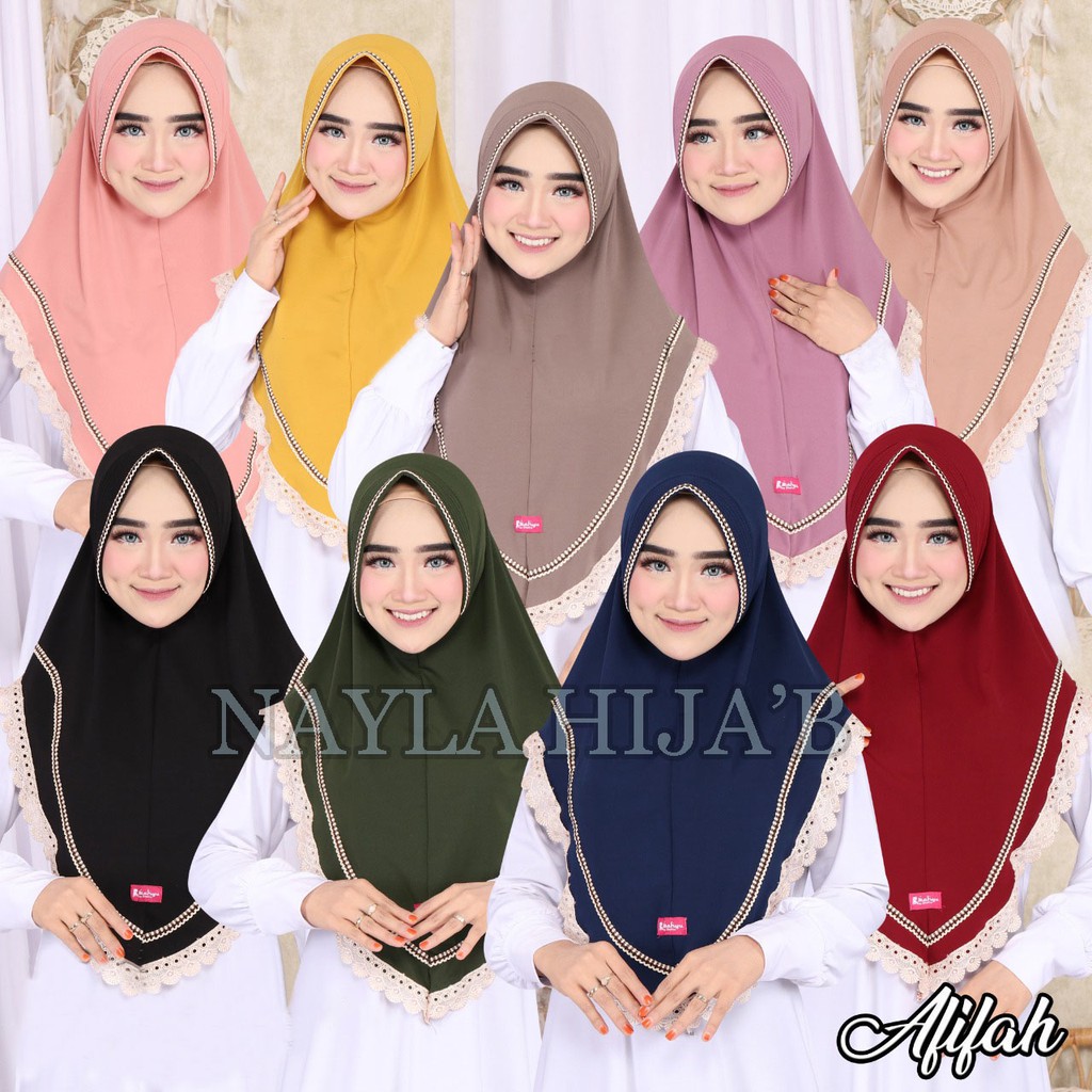 Jilbab Instan Terbaru Hijab Bergo Jersey Premium Afifah Kerudung Bergo Termurah Nayla Hija'b