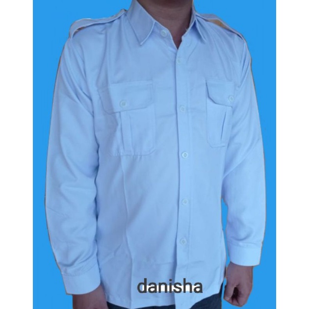 baju hem kemeja putih PNS lengan panjang