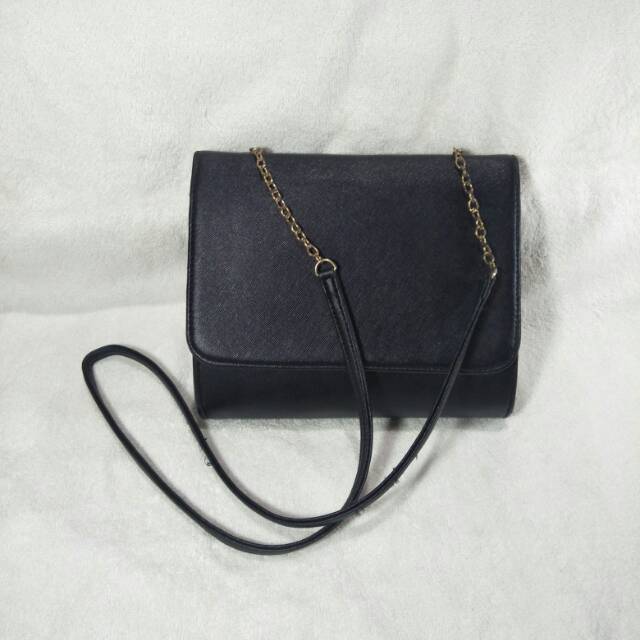 HNM TAS SELEMPANG HITAM RANTAI H&M SLINGBAG