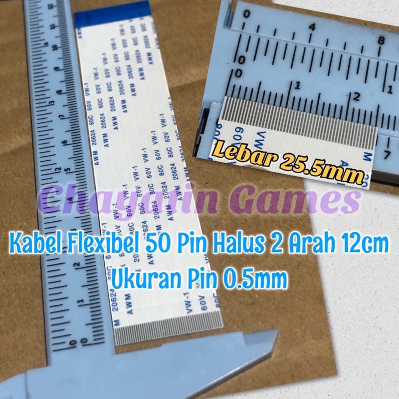 Kabel Flexibel 50 Pin Halus 2 Arah Panjang 12cm - UKuran Pin 0.5mm / 0.5 mm