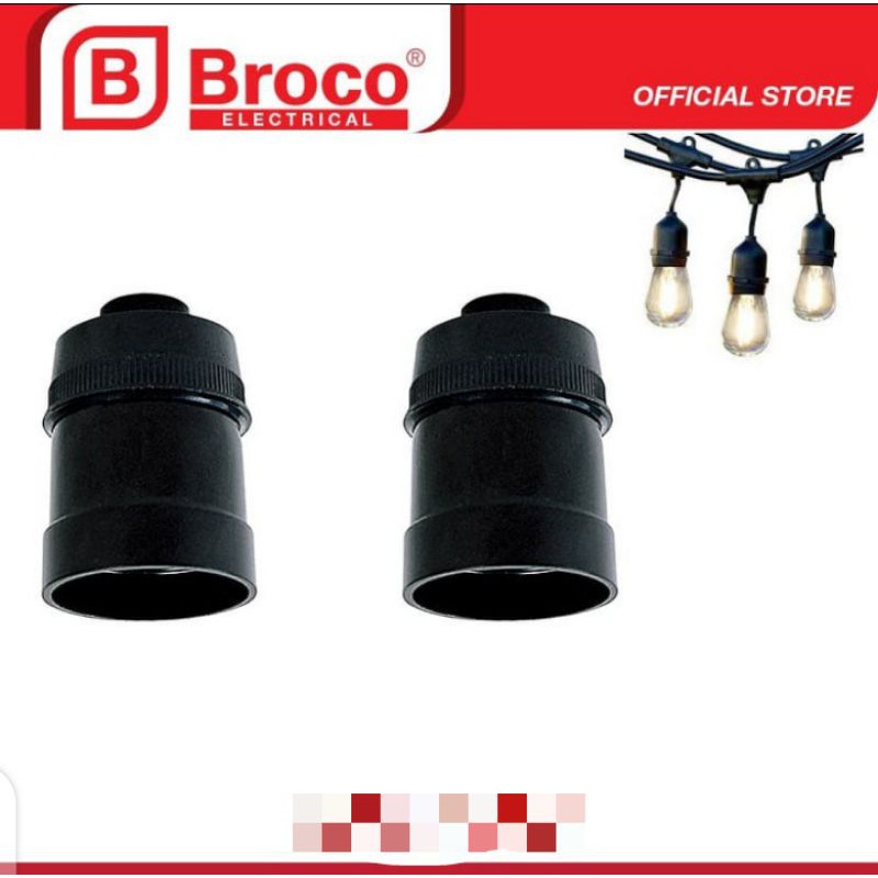 Fitting Gantung Broco 216 L Fiting socket lampu pemasangan gantung warna hitam