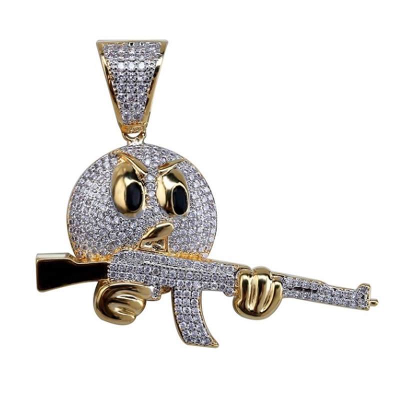 Kalung Dengan Liontin Bentuk Rumah Kecil Bahan Zirkon Gaya Hip Hop Punk Untuk Pria