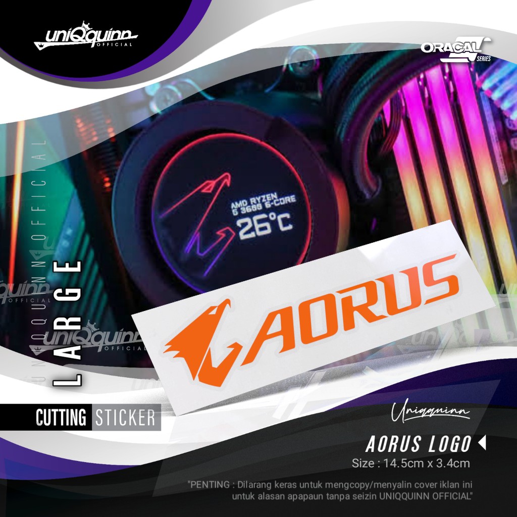 UQ Cutting Stiker Aorus|| Stiker Aorus || Stiker Komputer || Stiker Laptop || Stiker Variasi