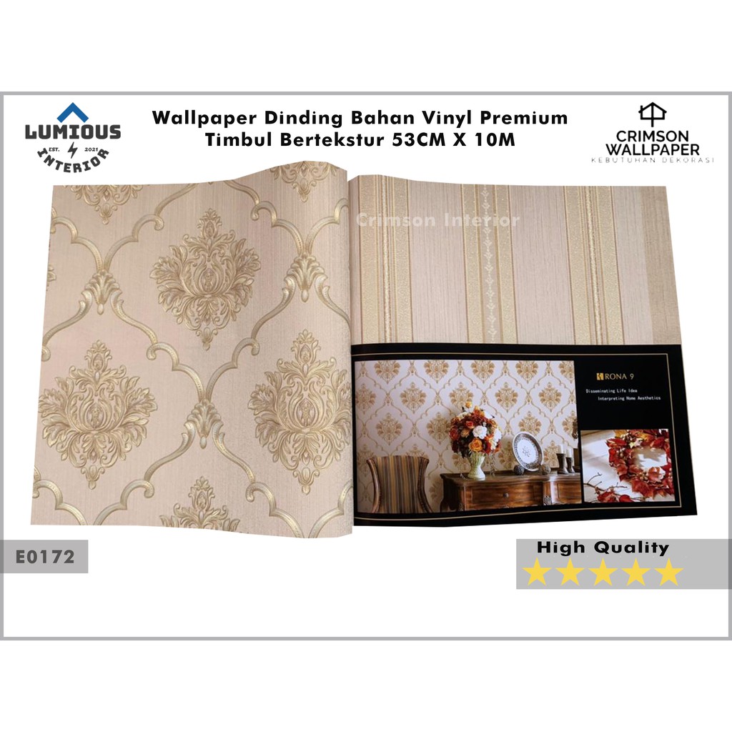 WALLPAPER DINDING ELEGANT VINYL PREMIUM TEBAL RONA